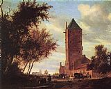 Tower at the Road by Salomon van Ruysdael